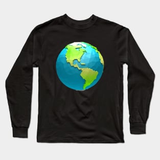 Cartoon low poly world - Usa theme 1 Long Sleeve T-Shirt
